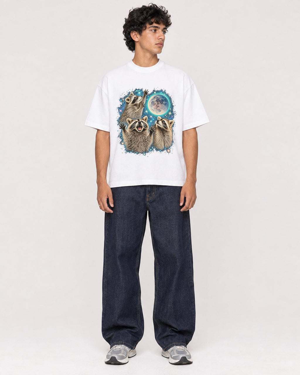 Mockup Boxy Heavyweight Tee White male full-body 26