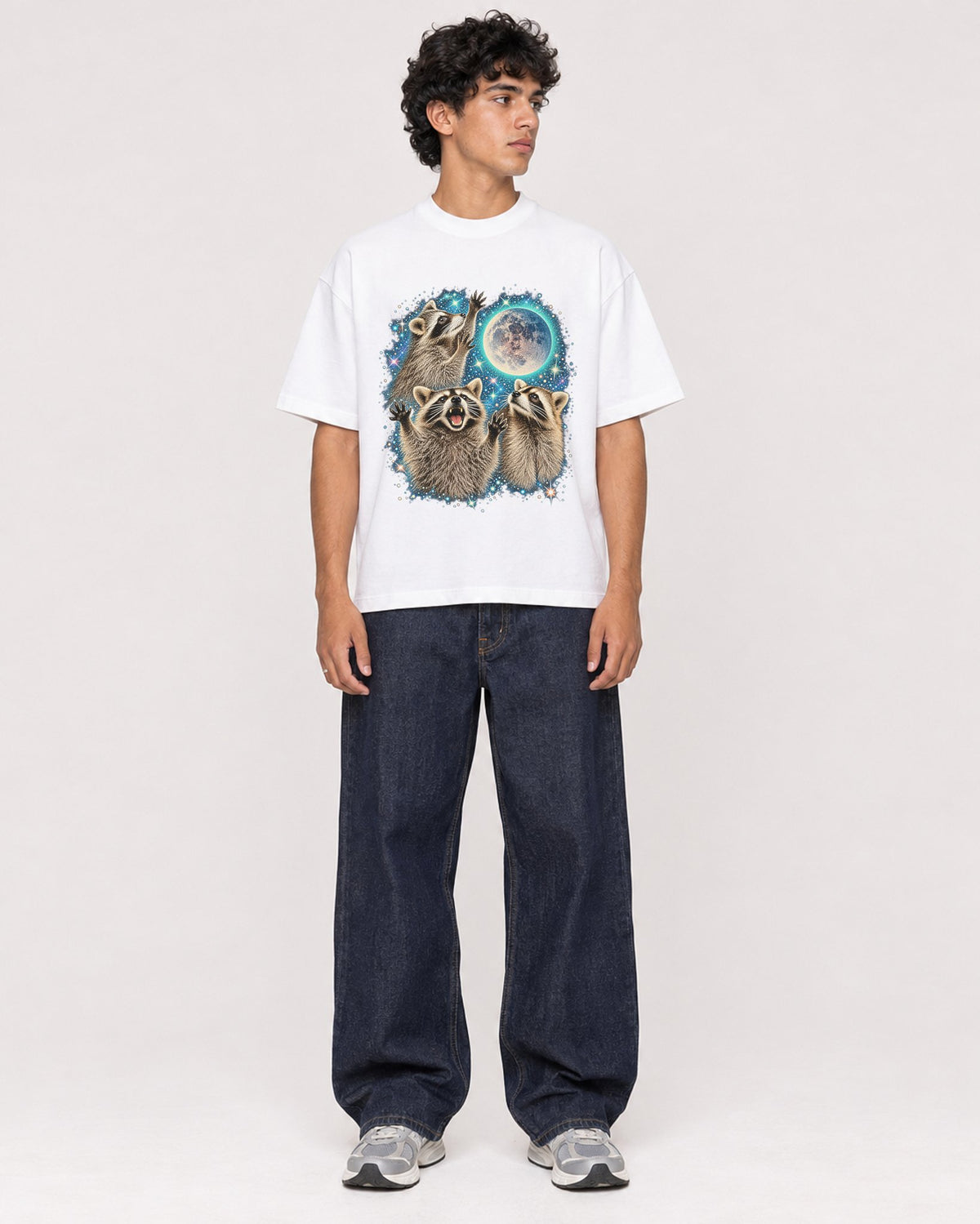 Mockup Boxy Heavyweight Tee White male full-body 26