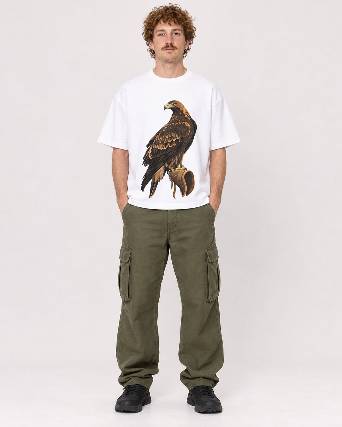 Mockup Boxy Heavyweight Tee White male full-body 09