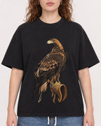 Mockup Boxy Heavyweight Tee Black female close-up 09
