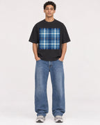 Mockup Boxy Heavyweight Tee Black male full-body 10