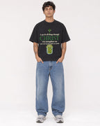 Mockup Boxy Heavyweight Tee Black male full-body 06