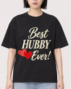 Mockup Boxy Heavyweight Tee Black female close-up 11