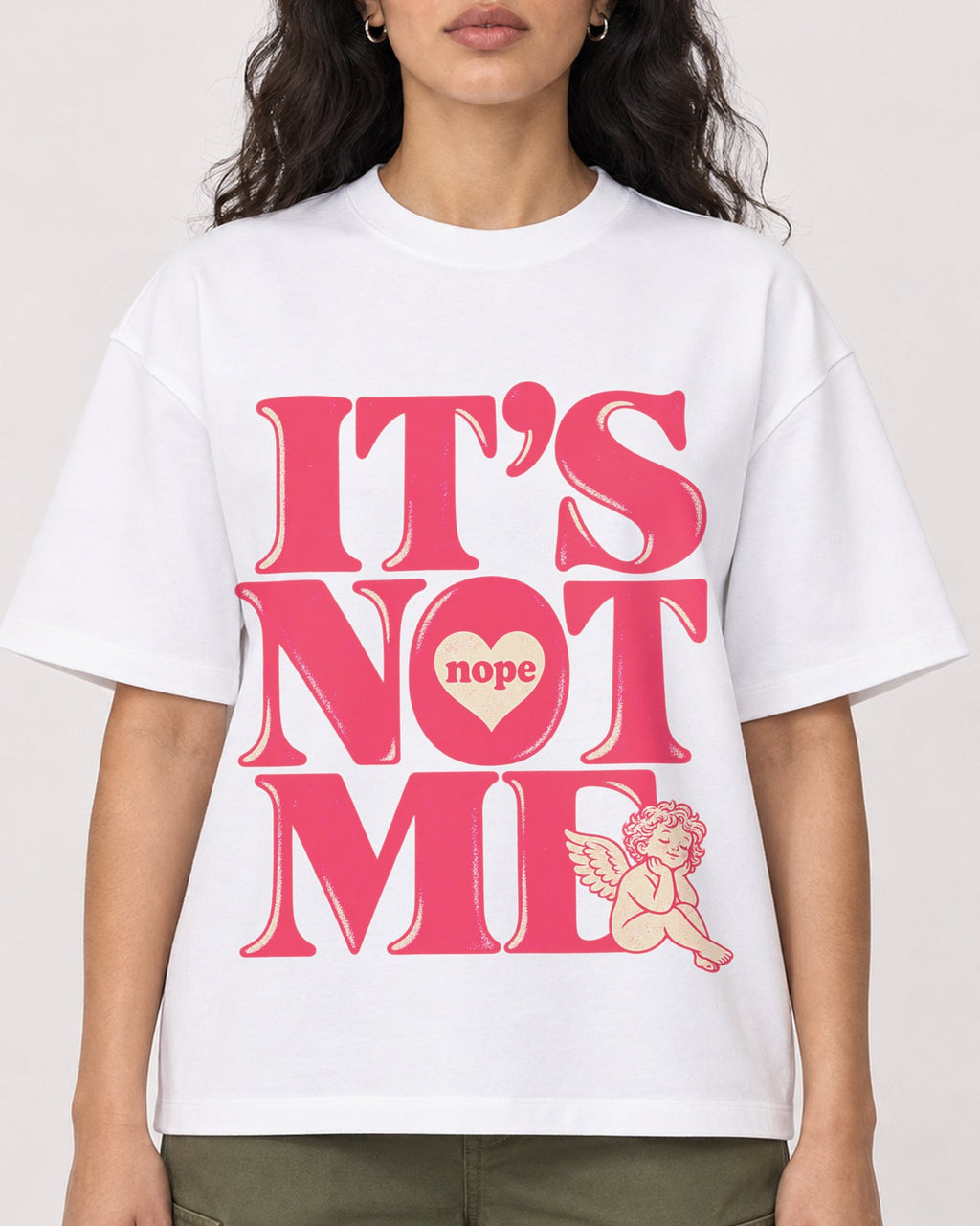 Mockup Boxy Heavyweight Tee White female close-up 07