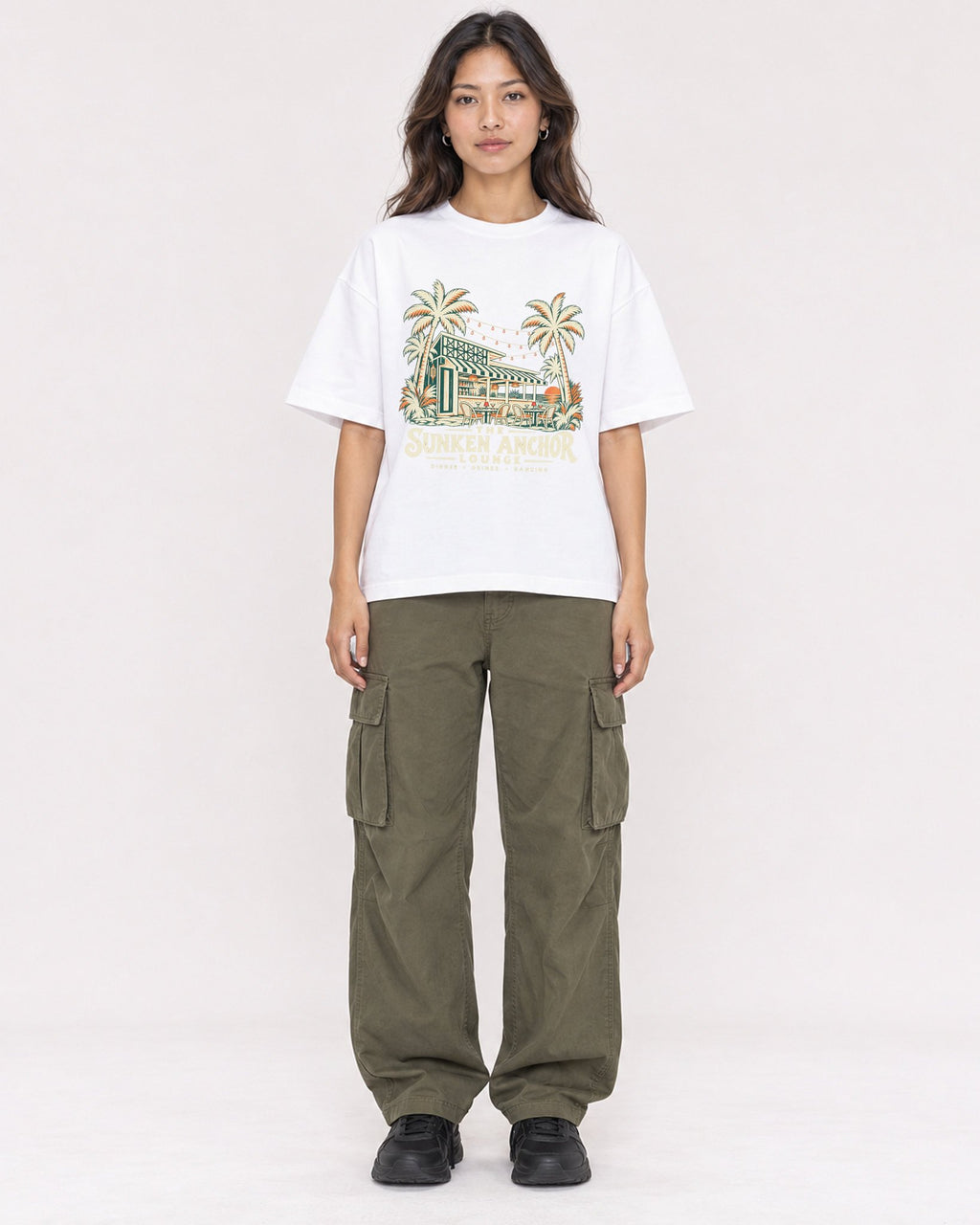 Mockup Boxy Heavyweight Tee White female full-body 02