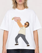 Mockup Boxy Heavyweight Tee White female close-up 19
