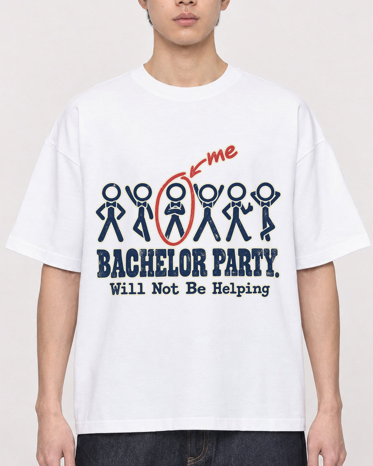 Mockup Boxy Heavyweight Tee White male close-up 01