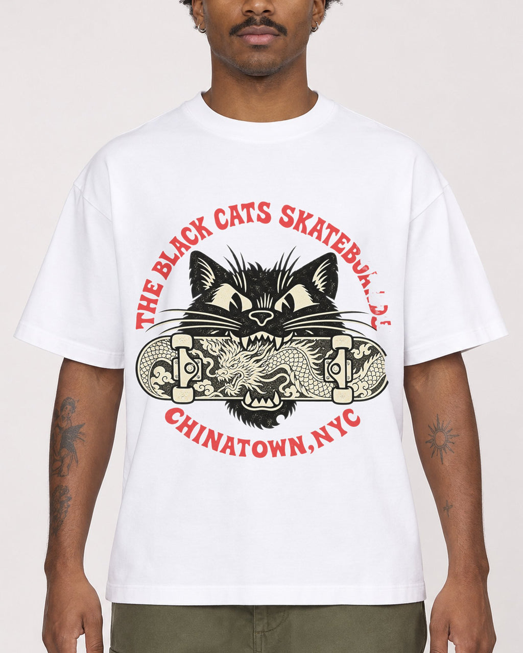 Mockup Boxy Heavyweight Tee White male close-up 24