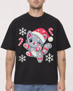 Mockup Boxy Heavyweight Tee Black male close-up 18