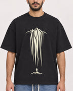 Mockup Boxy Heavyweight Tee Black male close-up 07