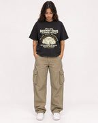 Mockup Boxy Heavyweight Tee Black female full-body 06