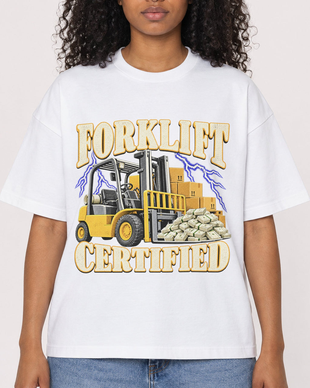 Mockup Boxy Heavyweight Tee White female close-up 05