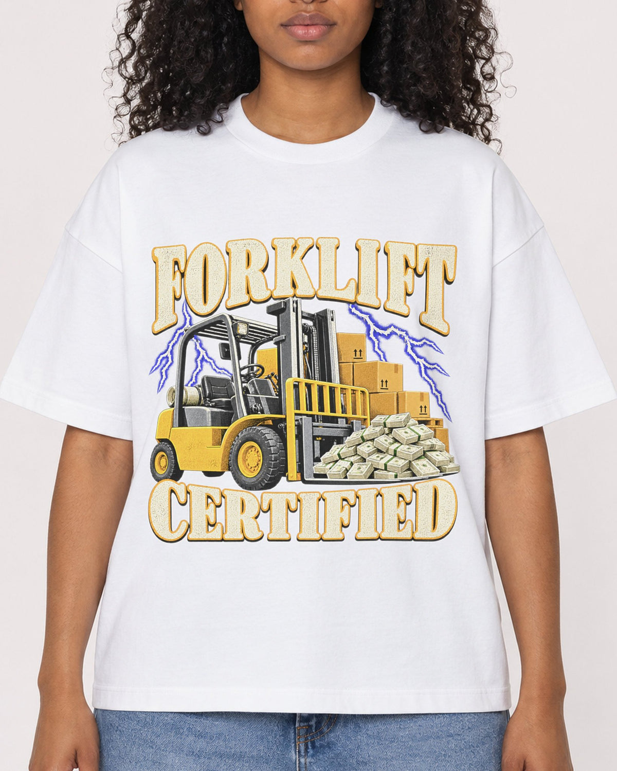 Mockup Boxy Heavyweight Tee White female close-up 05