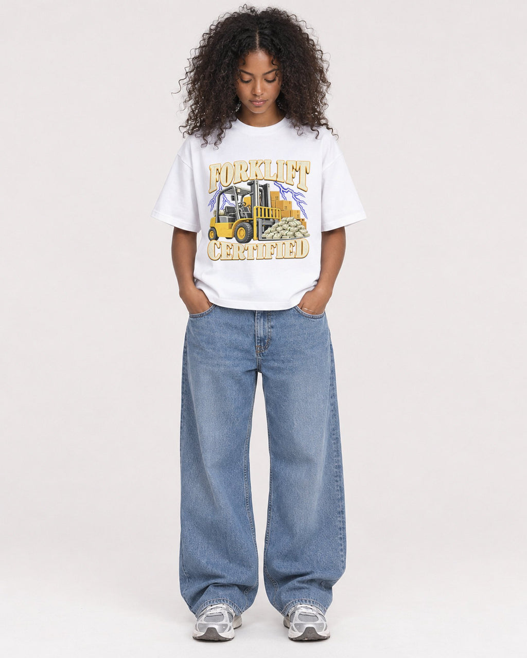 Mockup Boxy Heavyweight Tee White female full-body 05