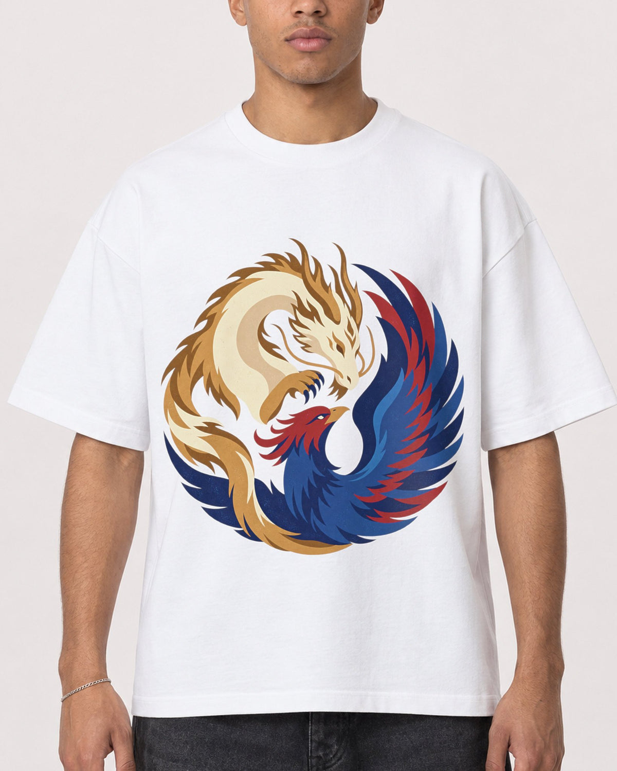 Mockup Boxy Heavyweight Tee White male close-up 50