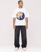 Mockup Boxy Heavyweight Tee White male full-body 50