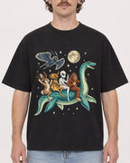 Mockup Boxy Heavyweight Tee Black male close-up 09
