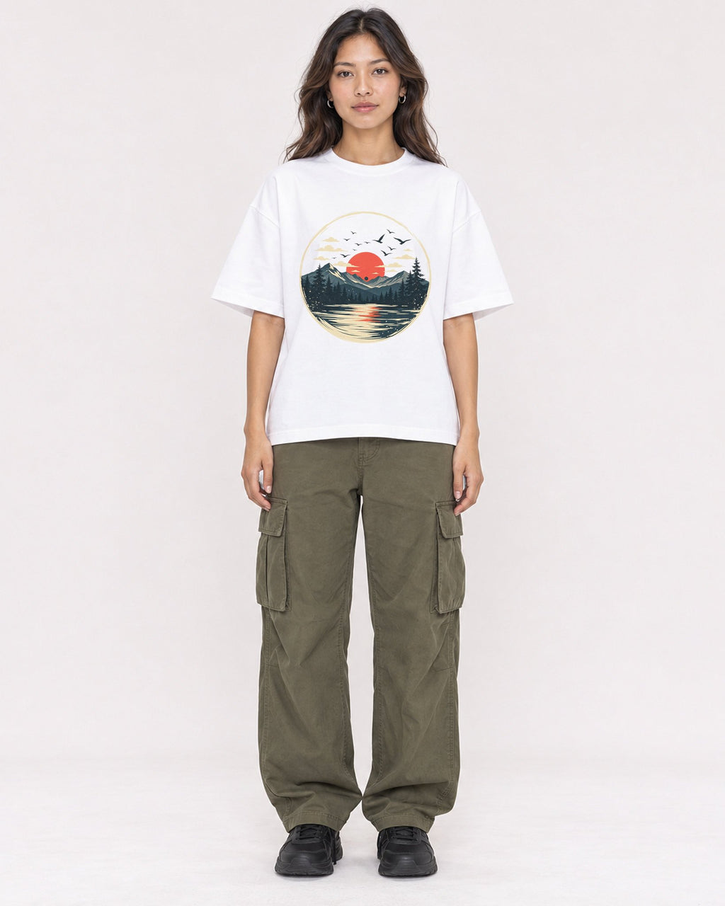 Mockup Boxy Heavyweight Tee White female full-body 02