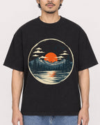 Mockup Boxy Heavyweight Tee Black male close-up 02