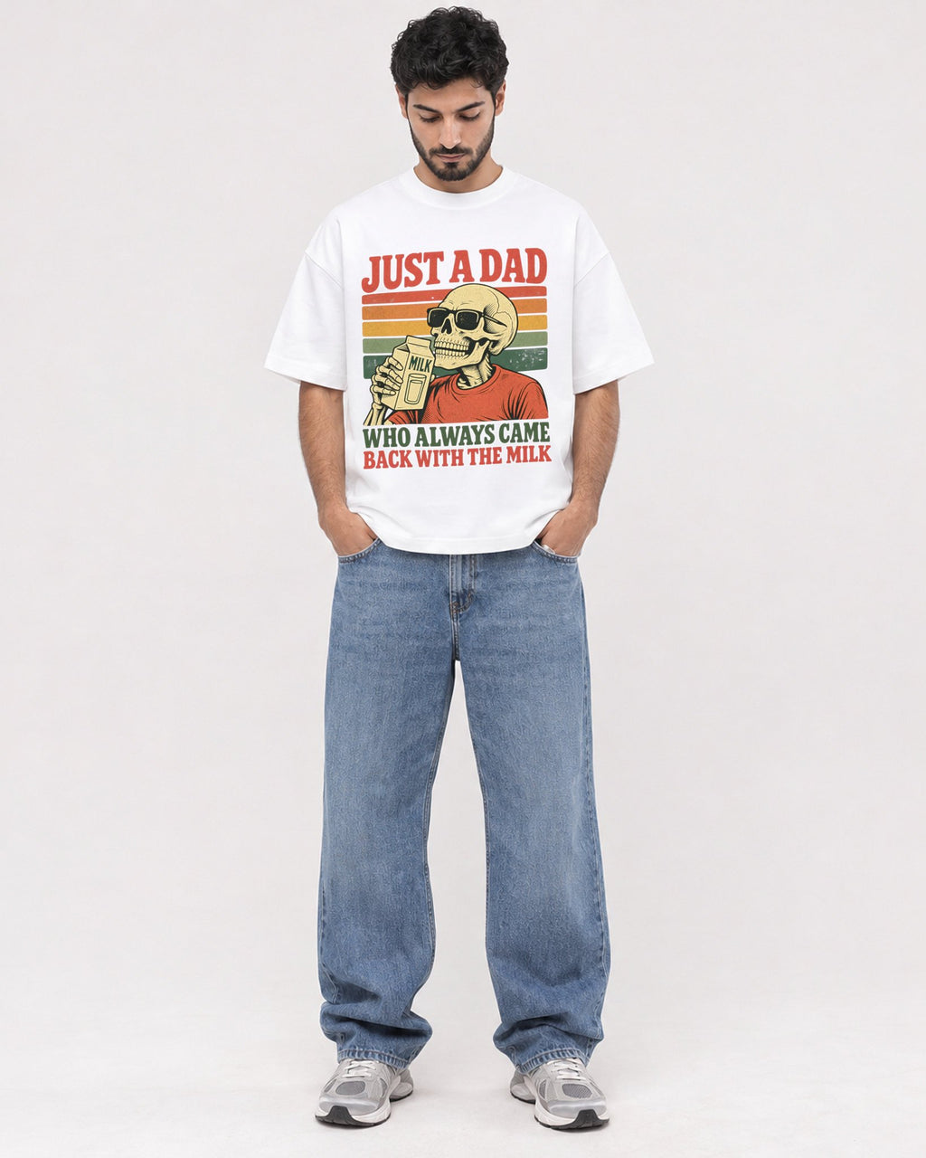 Mockup Boxy Heavyweight Tee White male full-body 07