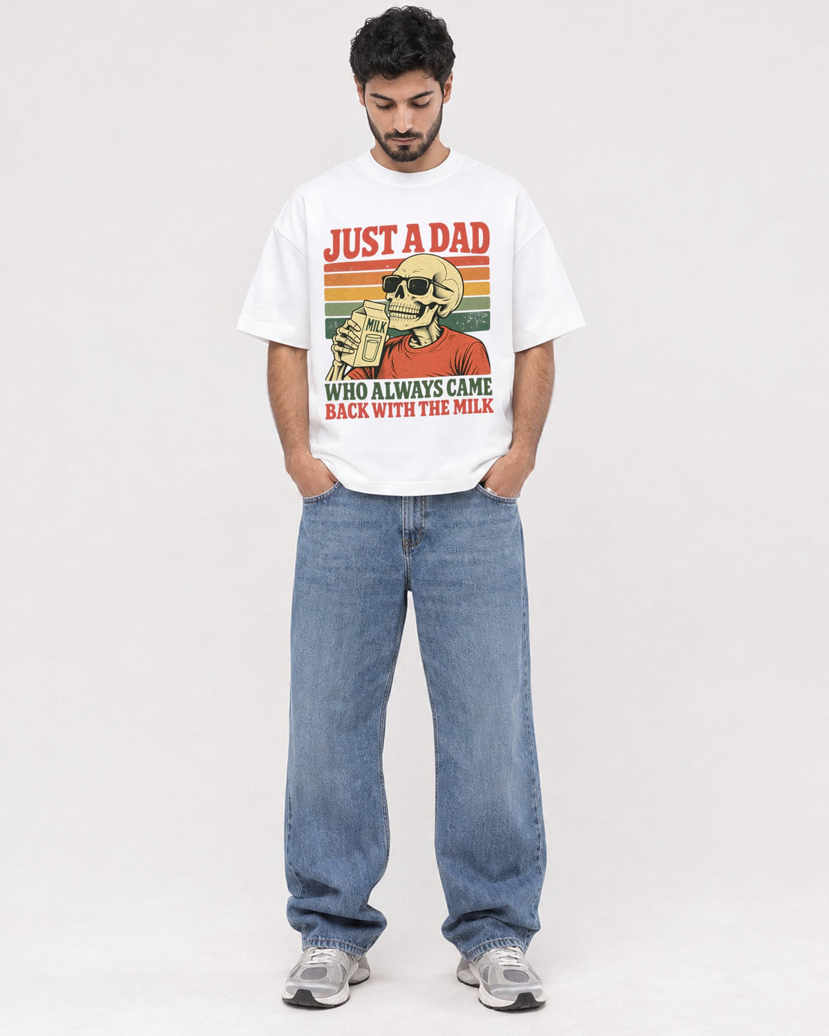Mockup Boxy Heavyweight Tee White male full-body 07