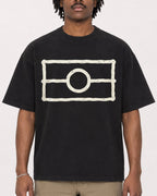 Mockup Boxy Heavyweight Tee Black male close-up 04