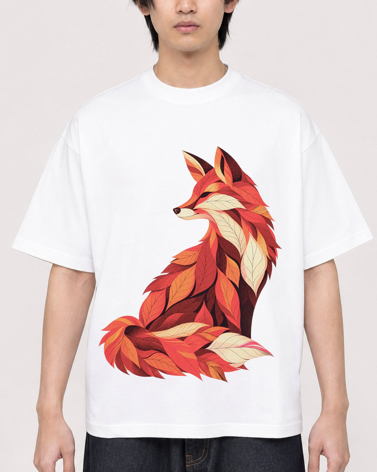 Mockup Boxy Heavyweight Tee White male close-up 11