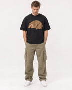 Mockup Boxy Heavyweight Tee Black male full-body 08