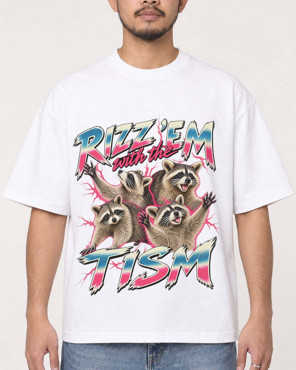 Mockup Boxy Heavyweight Tee White male close-up 32