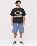 Mockup Boxy Heavyweight Tee Black male full-body 27