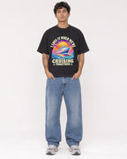 Mockup Boxy Heavyweight Tee Black male full-body 06