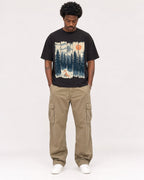 Mockup Boxy Heavyweight Tee Black male full-body 24