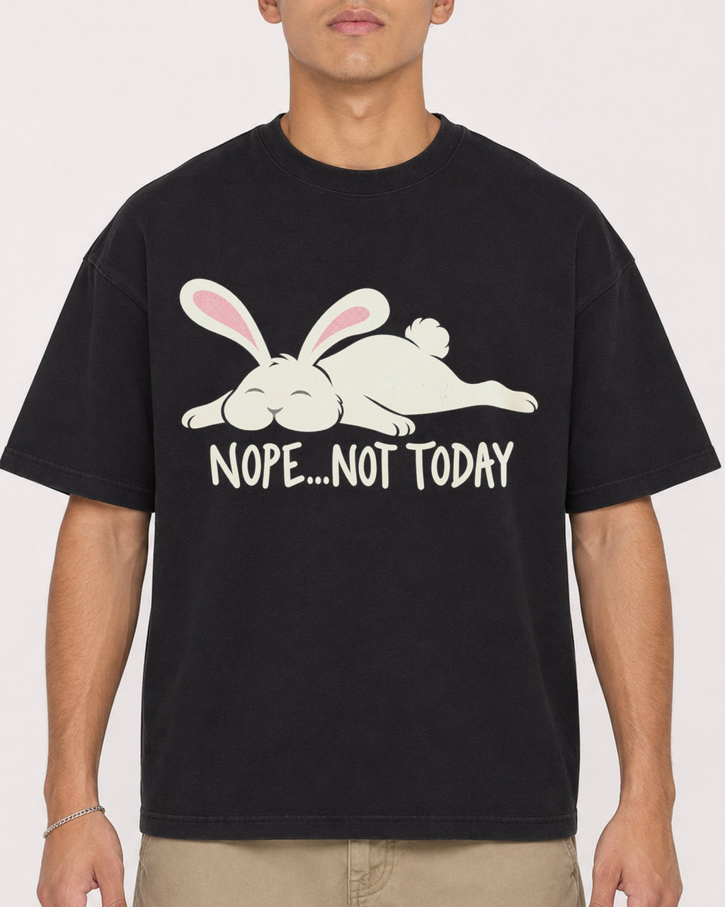 Mockup Boxy Heavyweight Tee Black male close-up 16