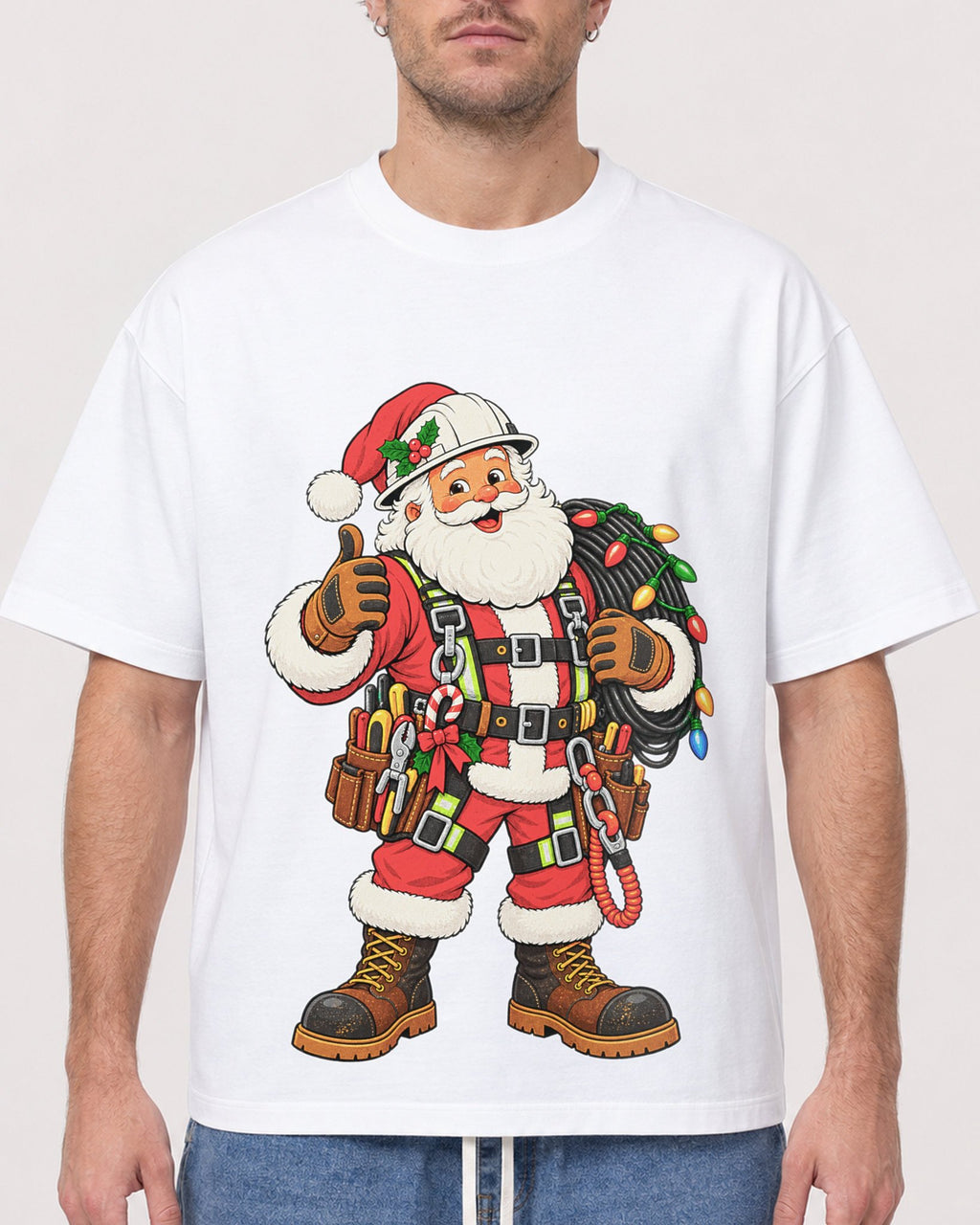 Mockup Boxy Heavyweight Tee White male close-up 08