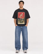 Mockup Boxy Heavyweight Tee Black male full-body 10