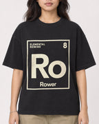 Mockup Boxy Heavyweight Tee Black female close-up 02
