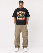 Mockup Boxy Heavyweight Tee Black male full-body 40