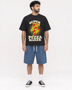 Mockup Boxy Heavyweight Tee Black male full-body 07