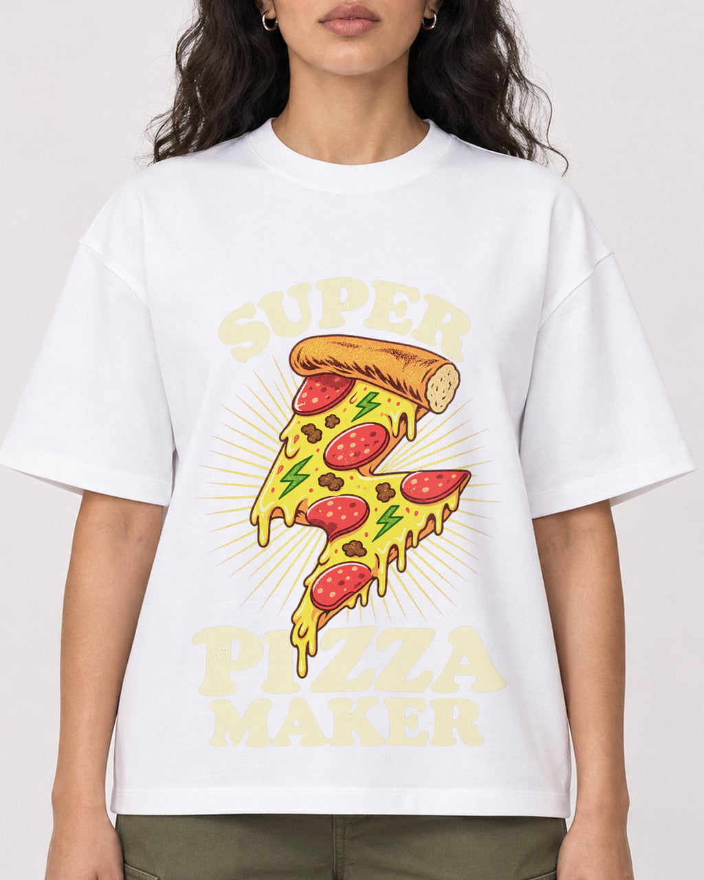 Mockup Boxy Heavyweight Tee White female close-up 07