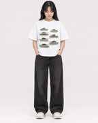 Mockup Boxy Heavyweight Tee White female full-body 13