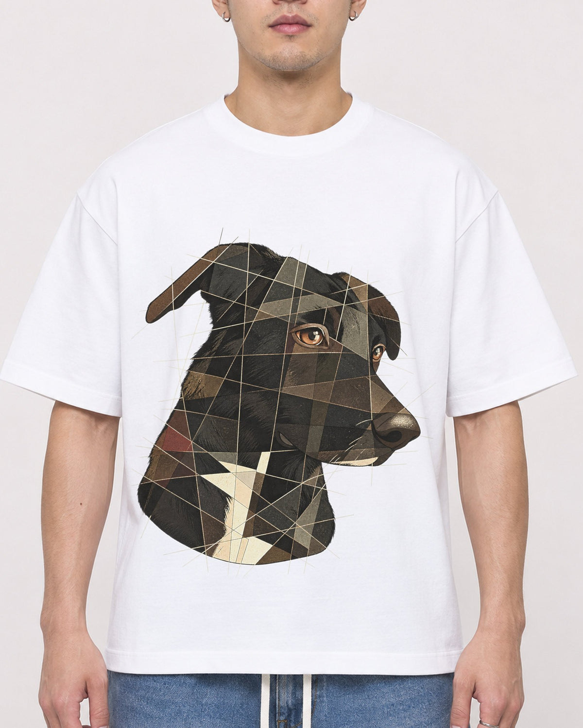 Mockup Boxy Heavyweight Tee White male close-up 13