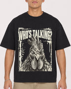Mockup Boxy Heavyweight Tee Black male close-up 16