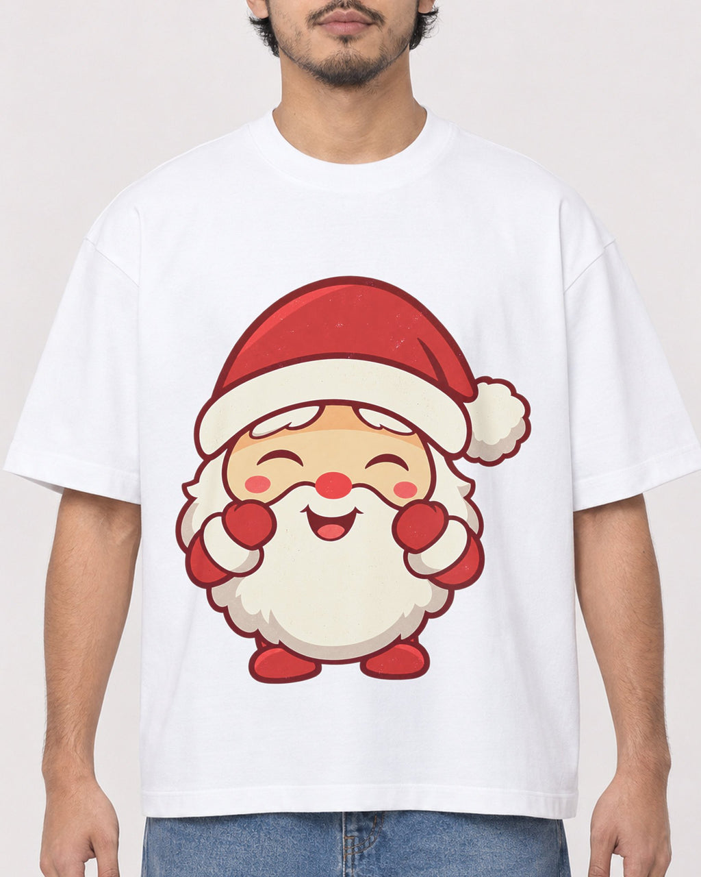 Mockup Boxy Heavyweight Tee White male close-up 02