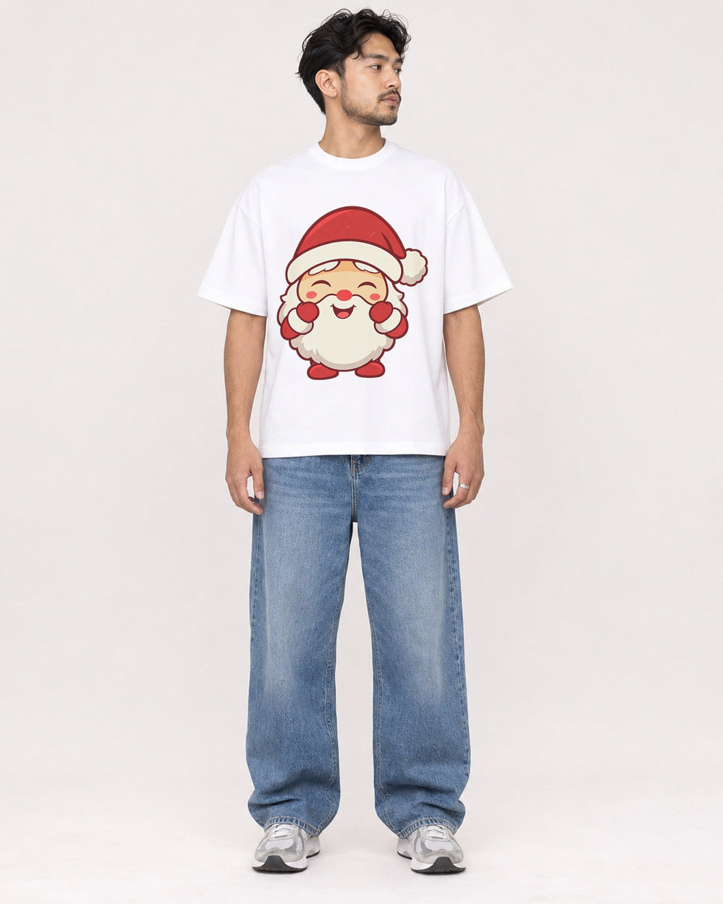 Mockup Boxy Heavyweight Tee White male full-body 02