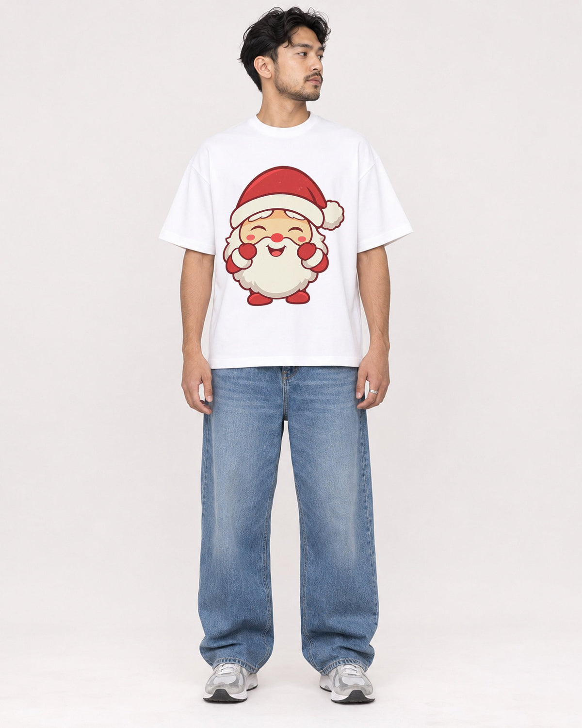 Mockup Boxy Heavyweight Tee White male full-body 02