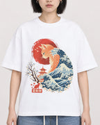 Mockup Boxy Heavyweight Tee White female close-up 11