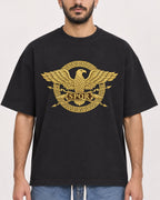 Mockup Boxy Heavyweight Tee Black male close-up 07