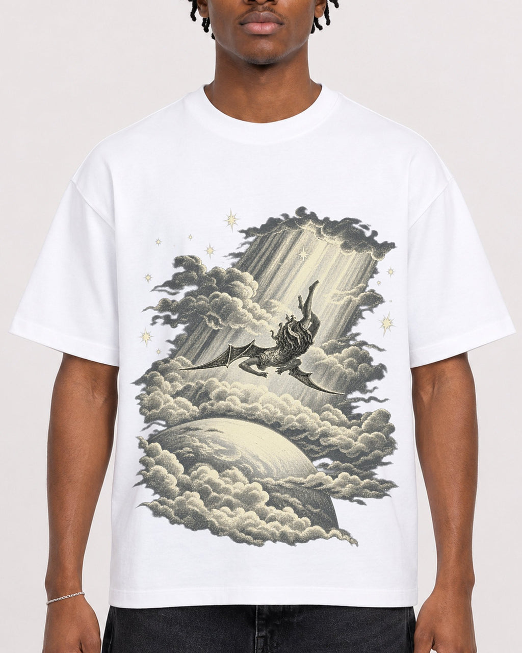 Mockup Boxy Heavyweight Tee White male close-up 05
