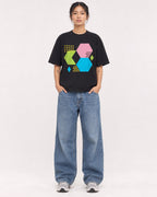 Mockup Boxy Heavyweight Tee Black female full-body 12