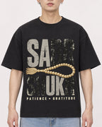 Mockup Boxy Heavyweight Tee Black male close-up 01